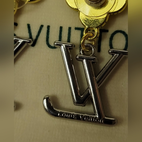 Louis Vuitton 2 Tone Silver/Gold La Fleur Blossom Earings - Picture 3 of 4